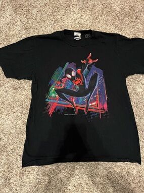 Marvel Black Graphic Tee with Red Accent Spider Man